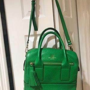 Kate Spade New York Southport Avenue Carmen Tassle Tote Bag Color (Green Bean)